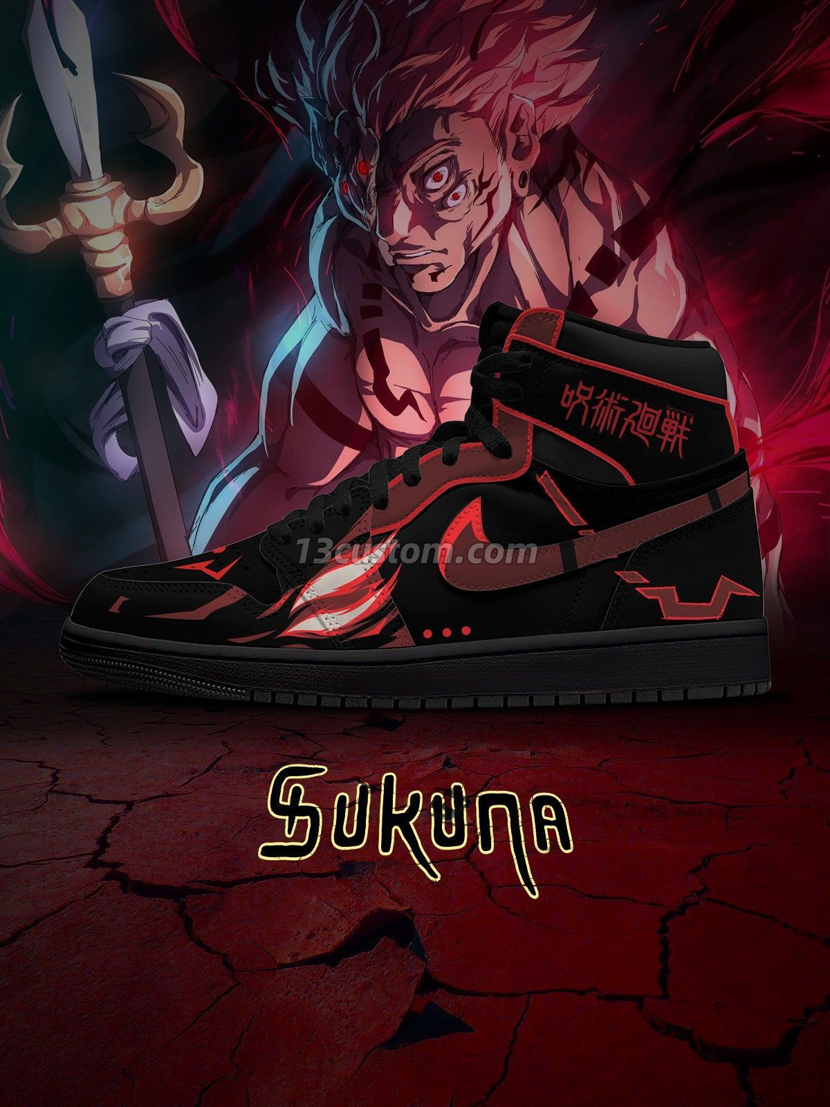 Ryomen Sukuna True Form V.1 Custom High-Top Sneakers