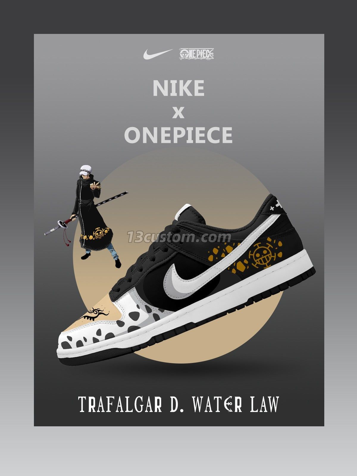 Trafalgar D. Water Law V.1 Custom Court-Low Sneakers