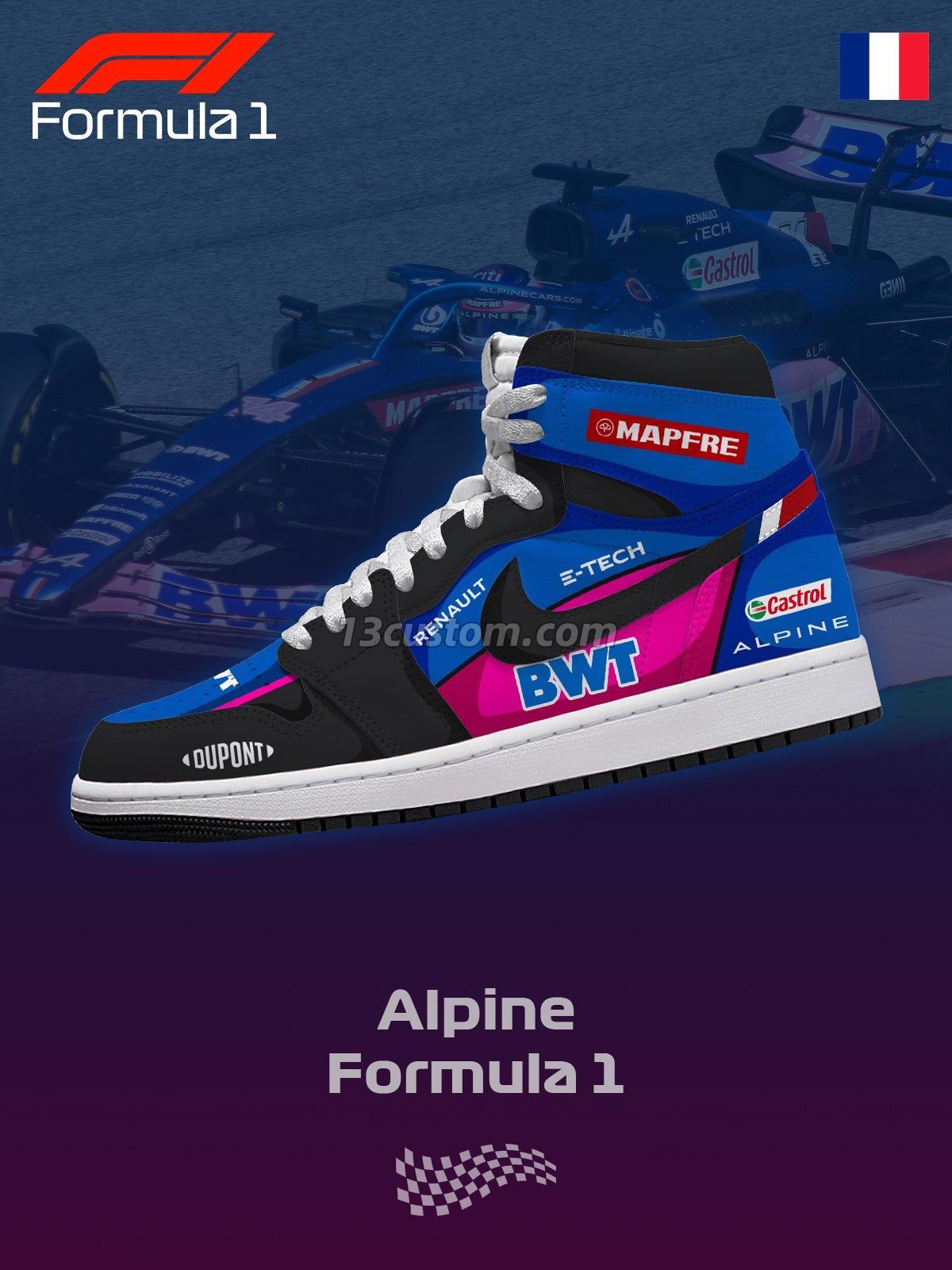 Alpine F.1 V.1 Custom High-Top Sneakers