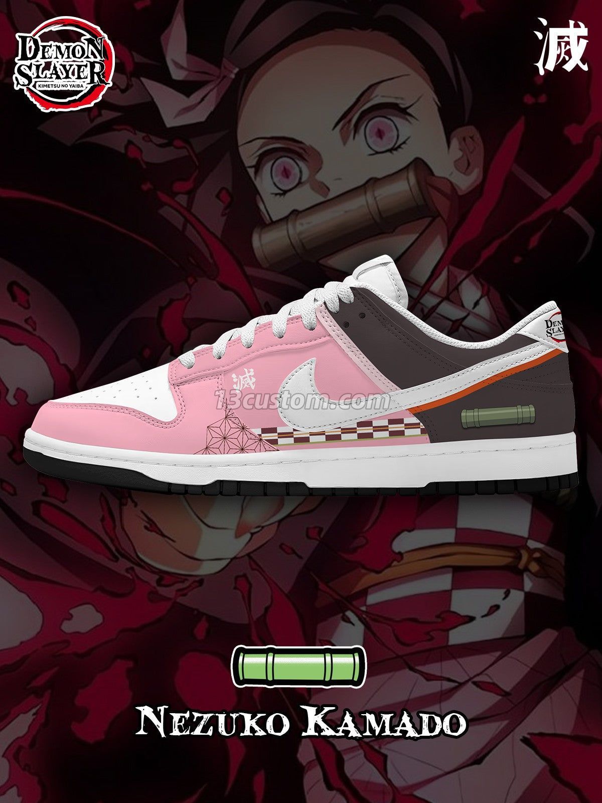 Nezuko Kamado V.1 Custom Court-Low Sneakers