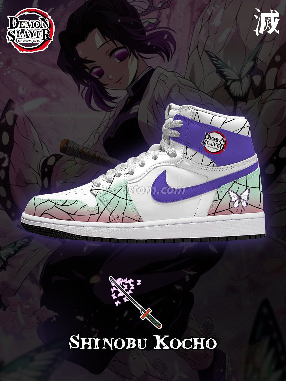 Shinobu Kocho V.2 Custom High-Top Sneakers