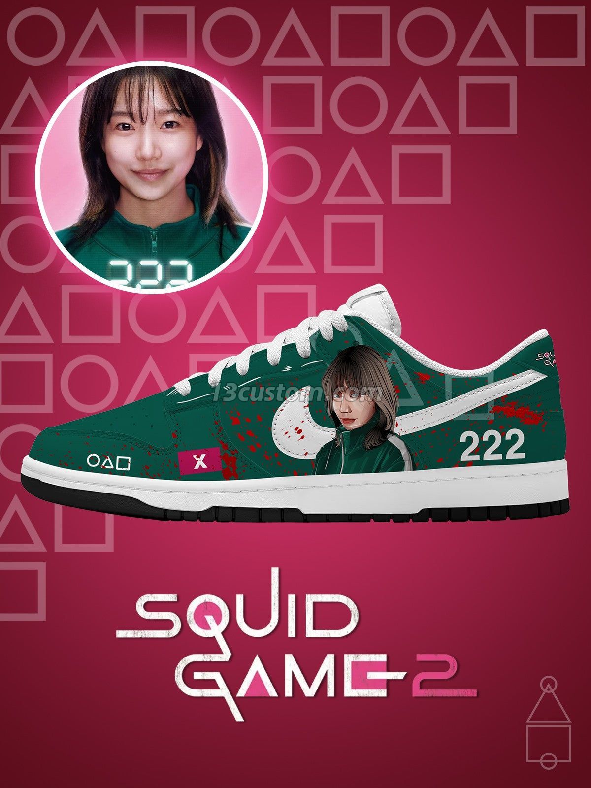 Player 222 V.1 Custom Court-Low Sneakers
