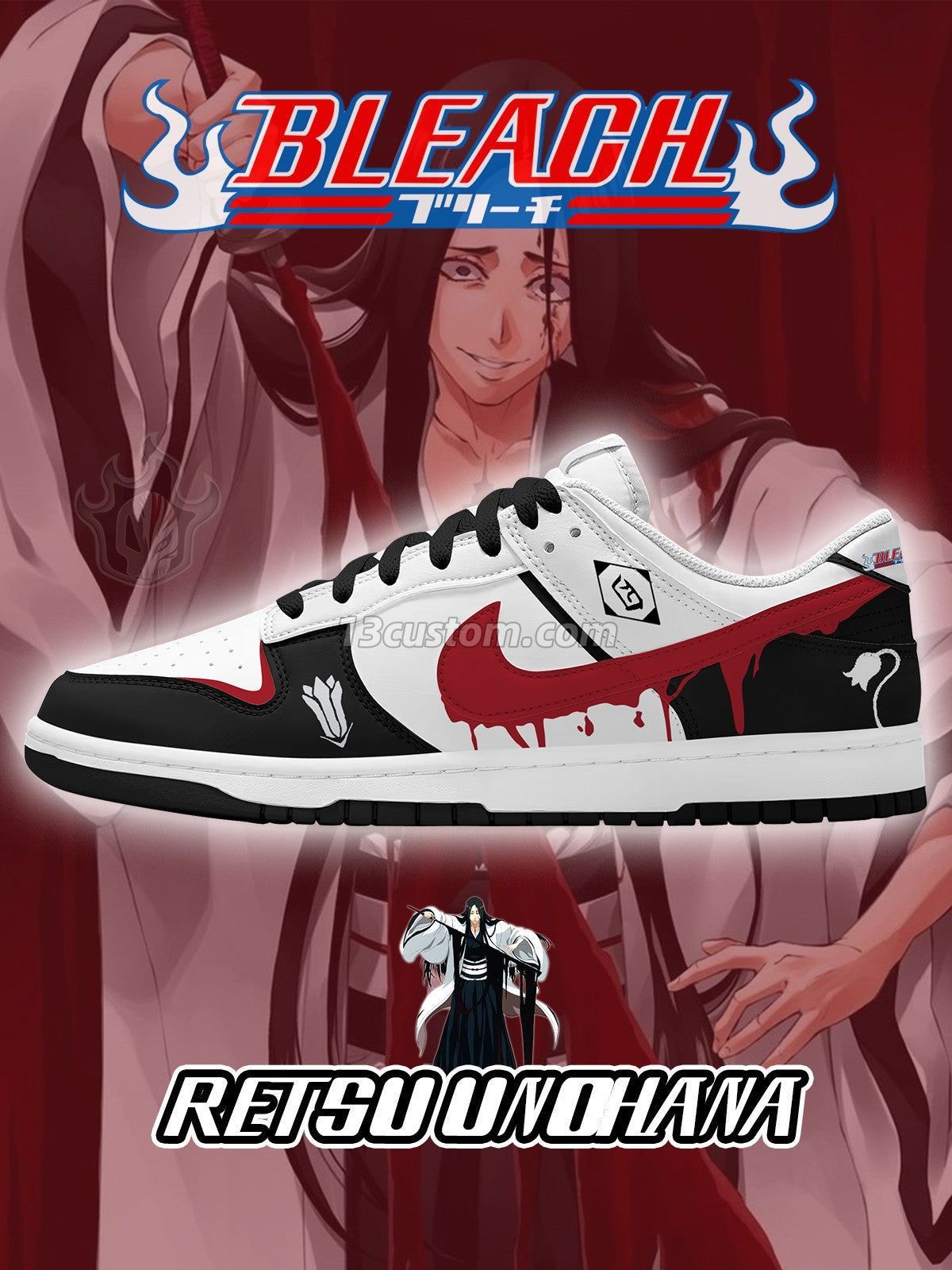 Retsu Unohana V.1 Custom Court-Low Sneakers