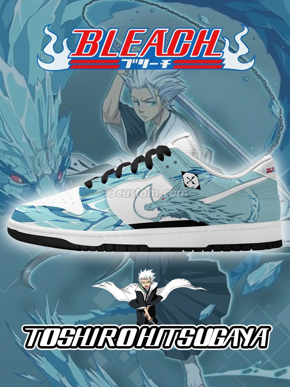 Toshiro Hitsugaya V.1 Custom Court-Low Sneakers