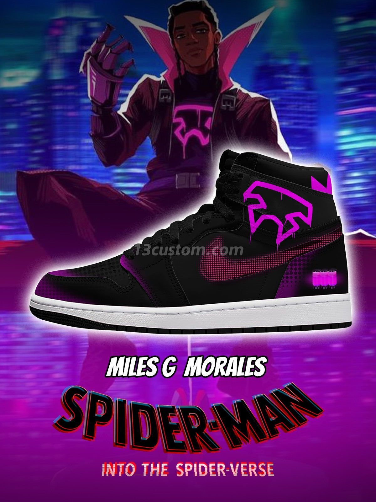 Miles G. Morales V.1 Custom High-Top Sneakers