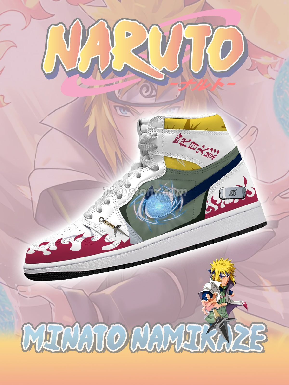 Fourth Hokage Minato Namikaze V.1 Custom High-Top Sneakers