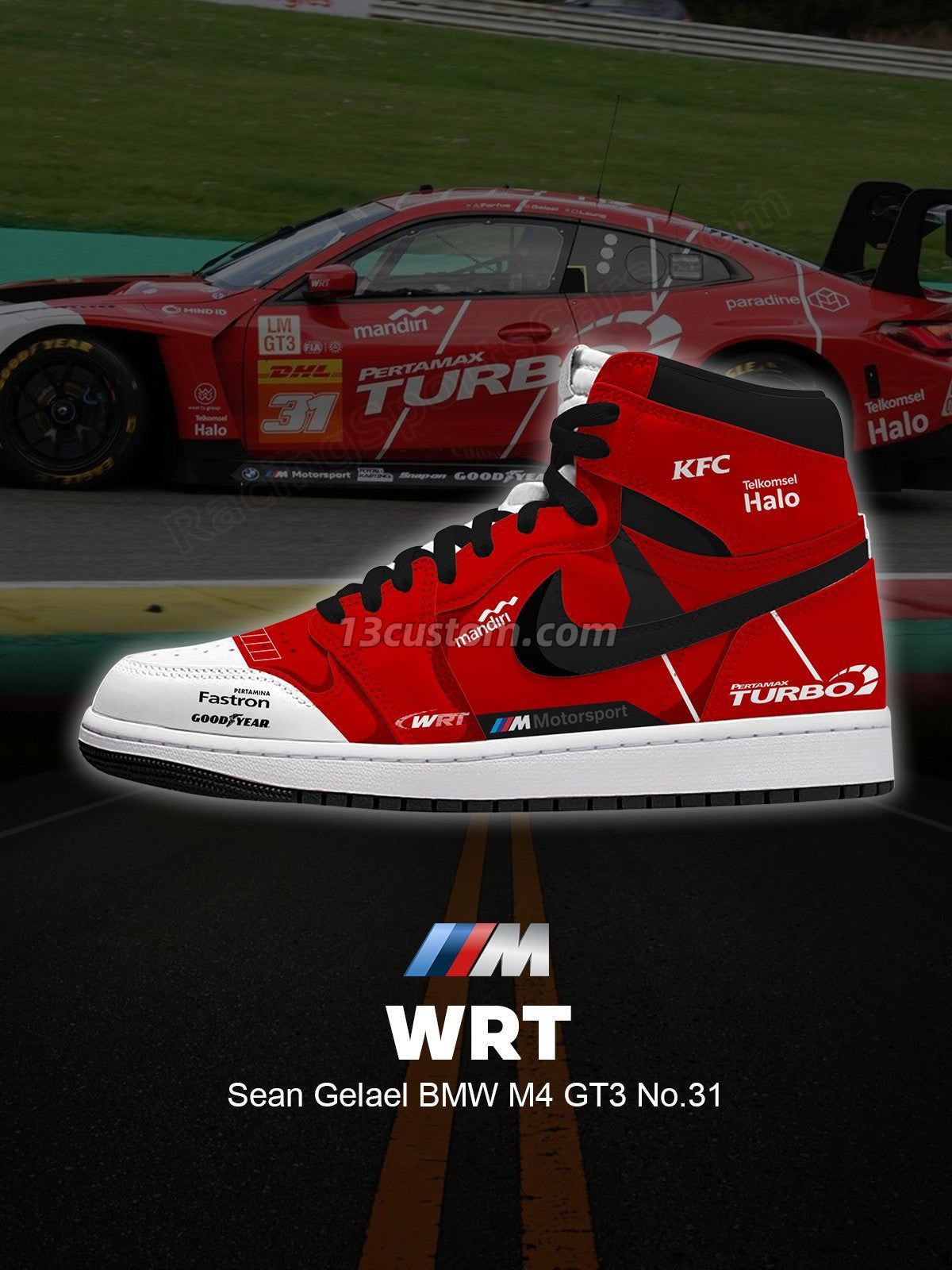 WRT Sean Gelael M4 GT3 No.31 V.1 Custom High-Top Sneakers