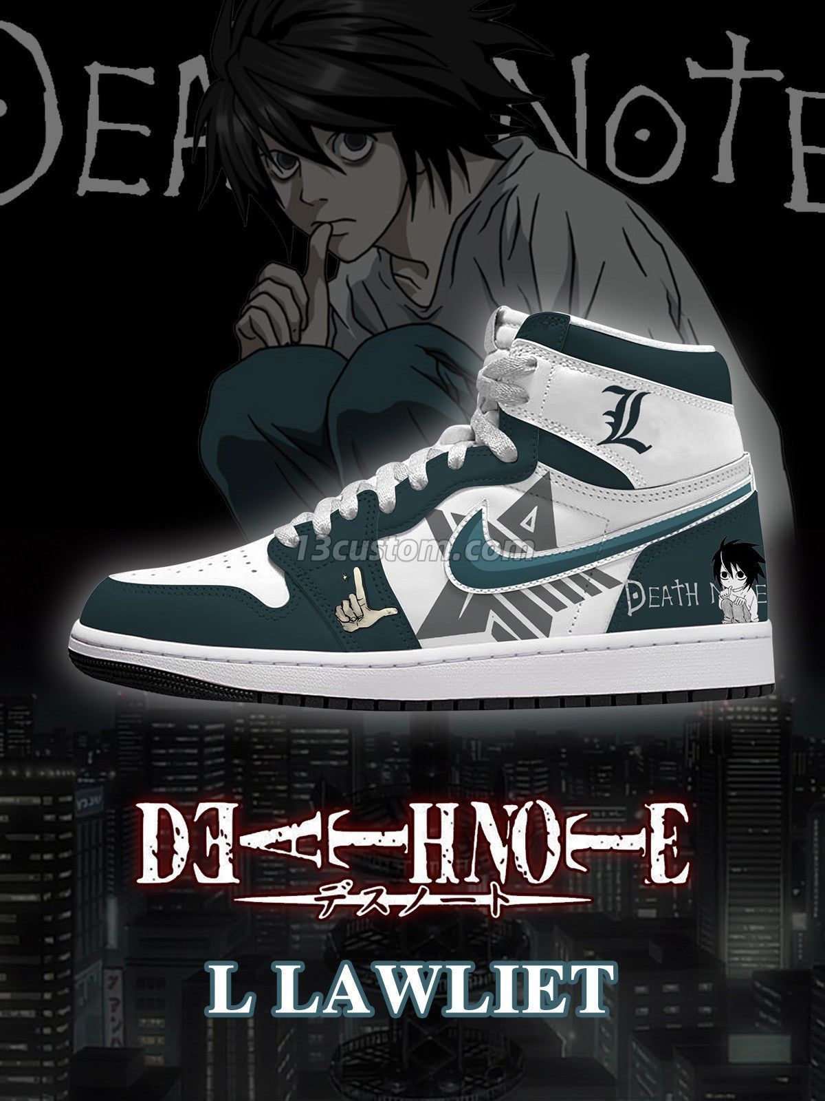 L Lawliet V.1 Custom High-Top Sneakers