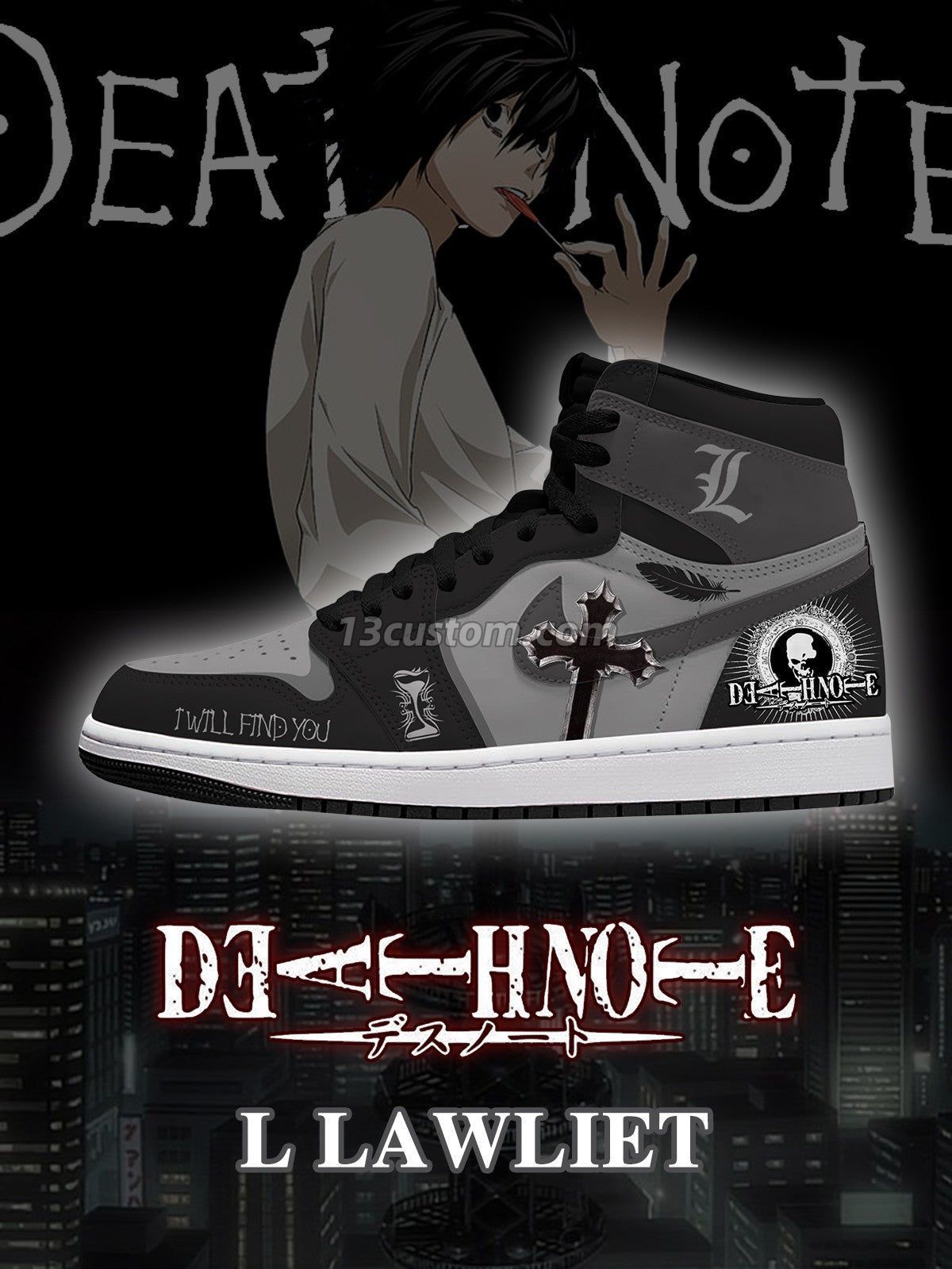 L Lawliet V.2 Custom High-Top Sneakers