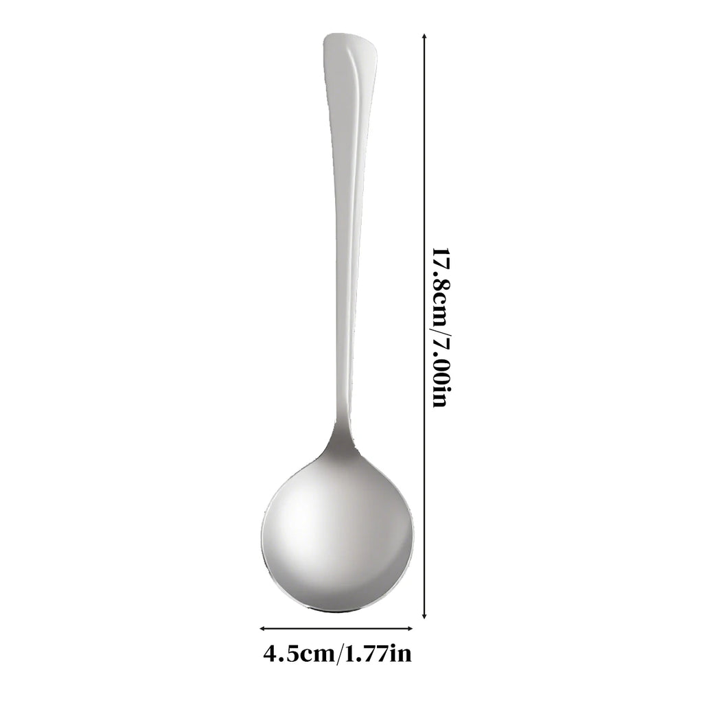 8PCS Korean-Style Long-Handled Spoon cutlery, Stainless Steel Household Rice Mixing Spoon, Dishwasher Safety for Party Camping