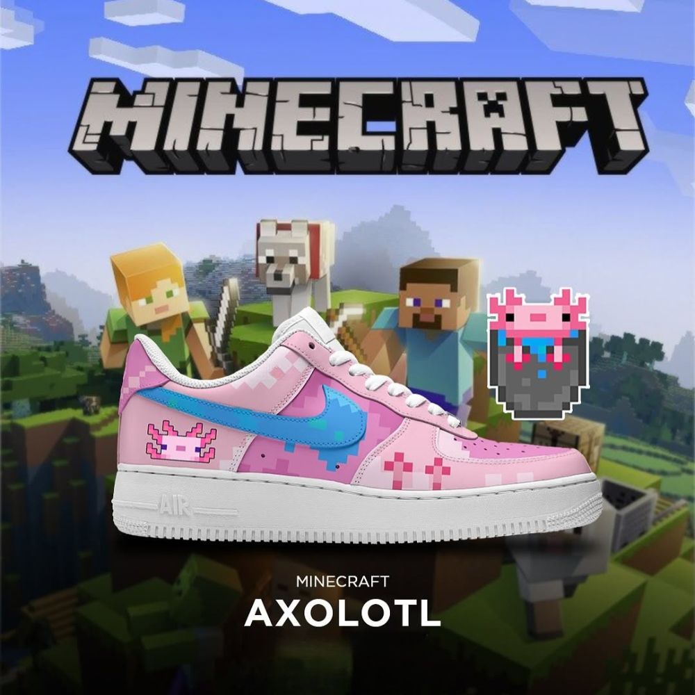 Axolotl Mine Craft Low Top Shoes