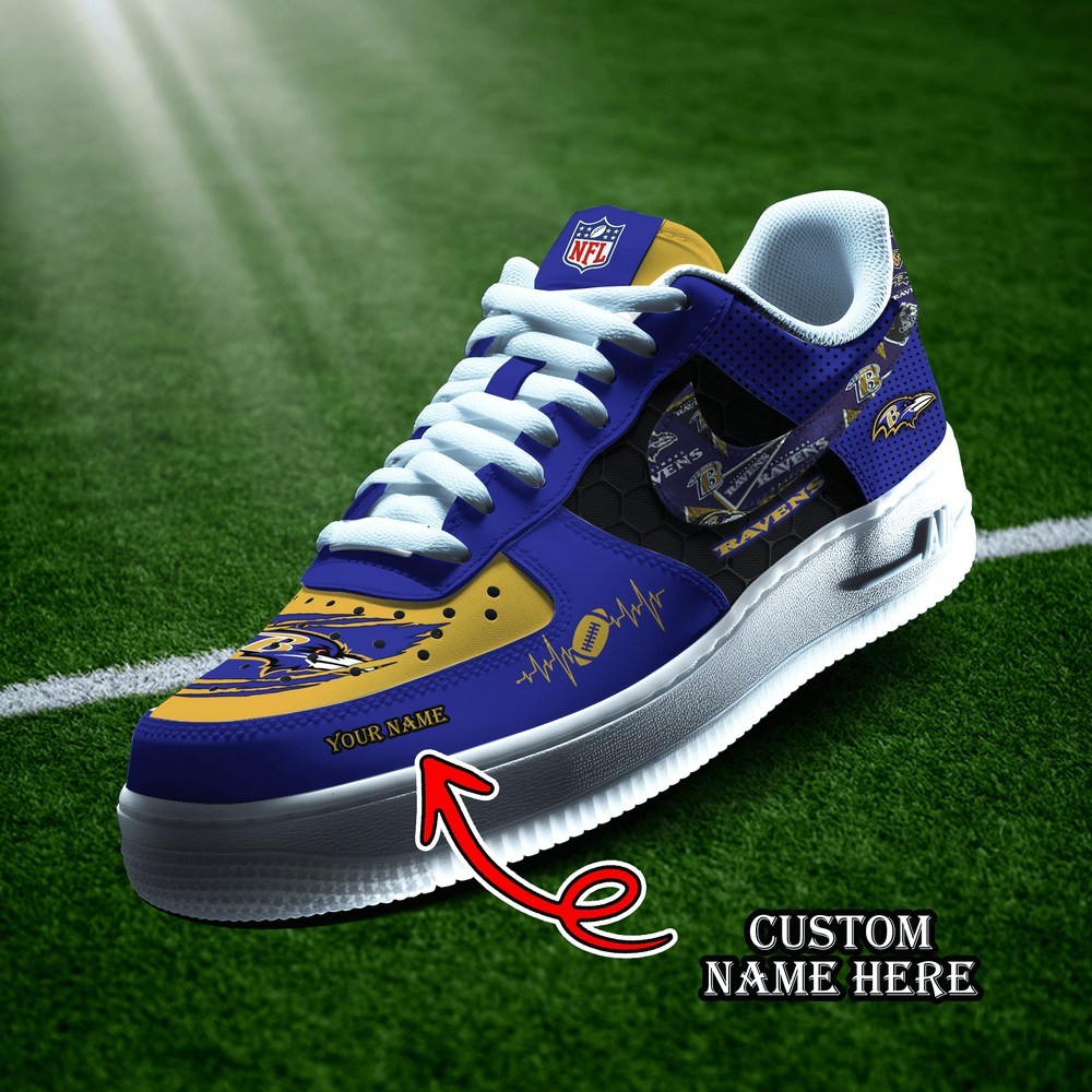 Baltimore Ravens Personalized Version 10 AF1 Shoes