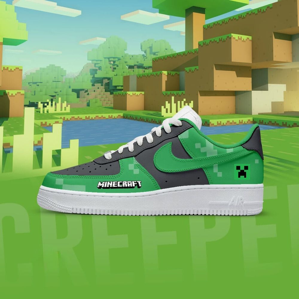 Creeper Minecraft AF1 Shoes
