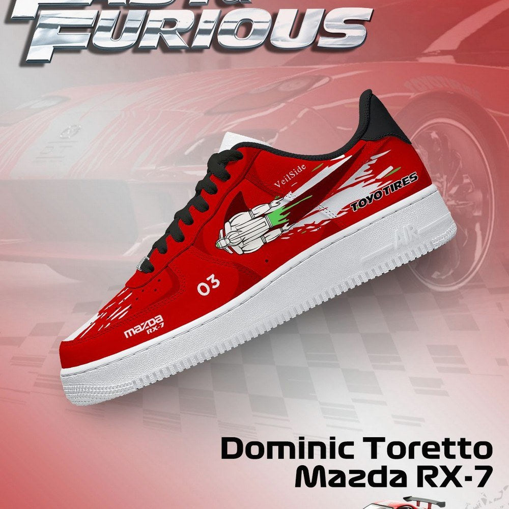 Dominic Toretto RX-7 Fast and Furious AF1 Shoes
