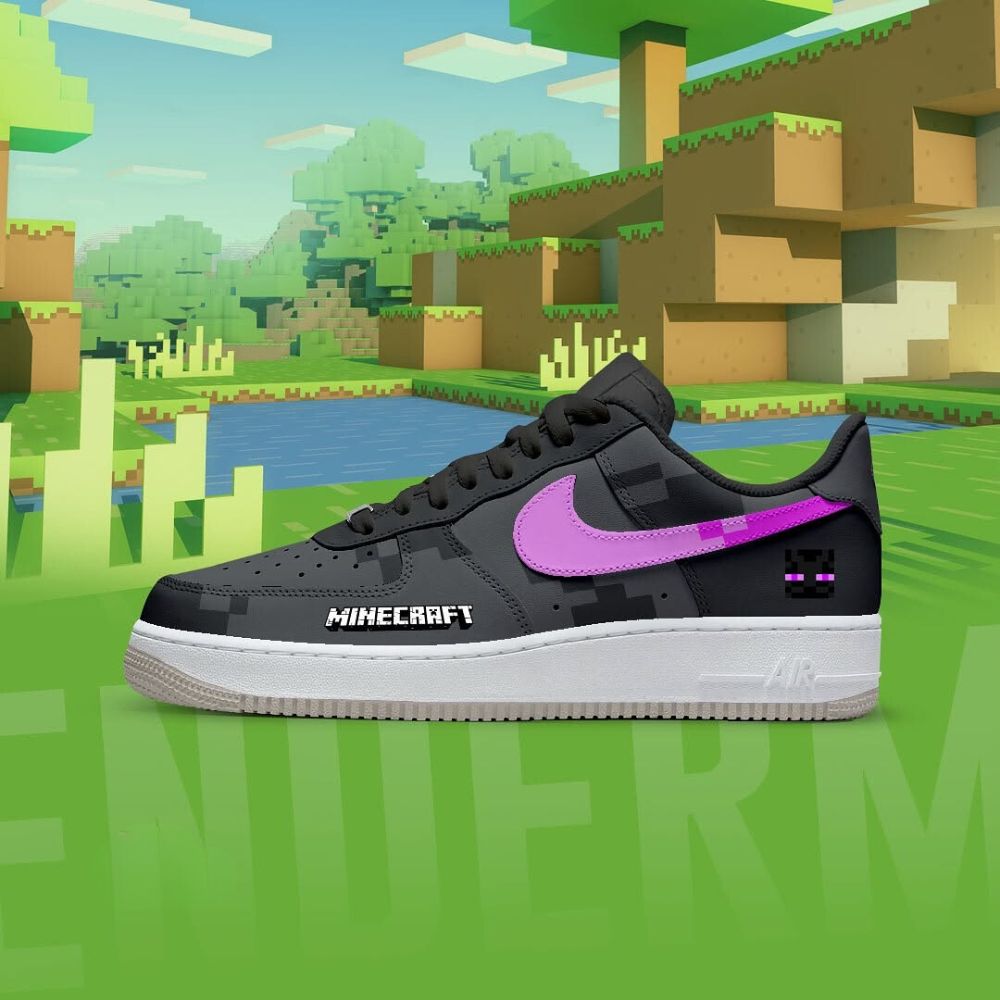 Enderman Minecraft AF1 Shoes