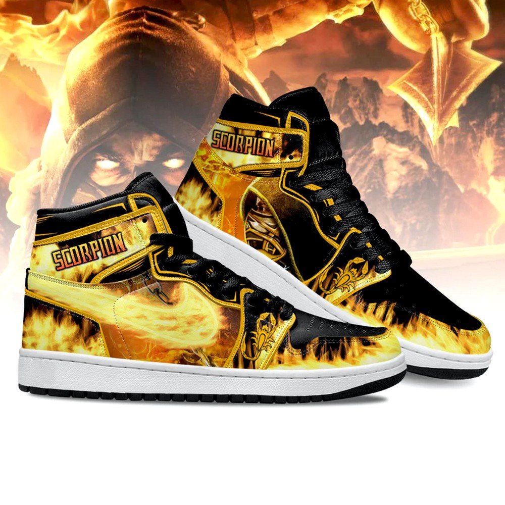 Mortal Kombat Scorpion AJ1 High Top Shoes