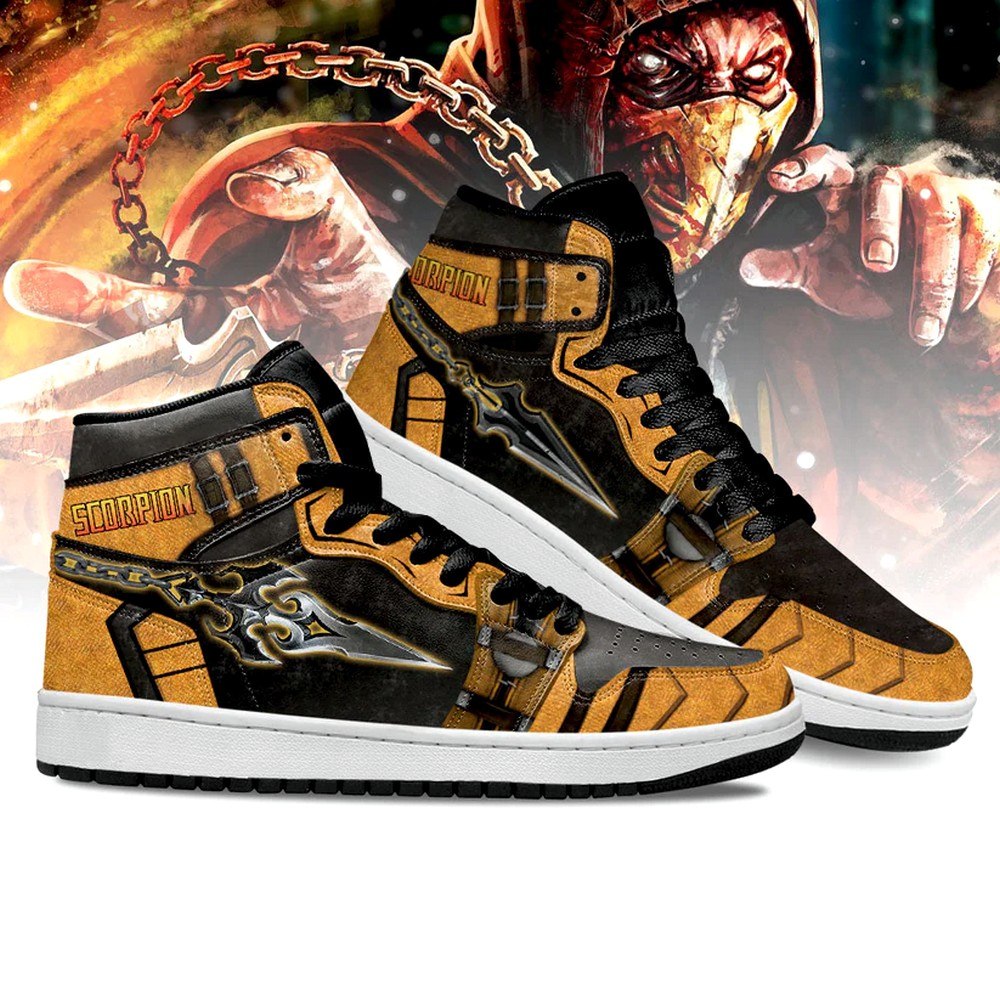 Mortal Kombat Scorpion Kunai AJ1 High Top Shoes