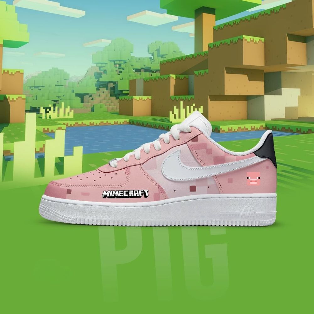 Pig Minecraft AF1 Shoes