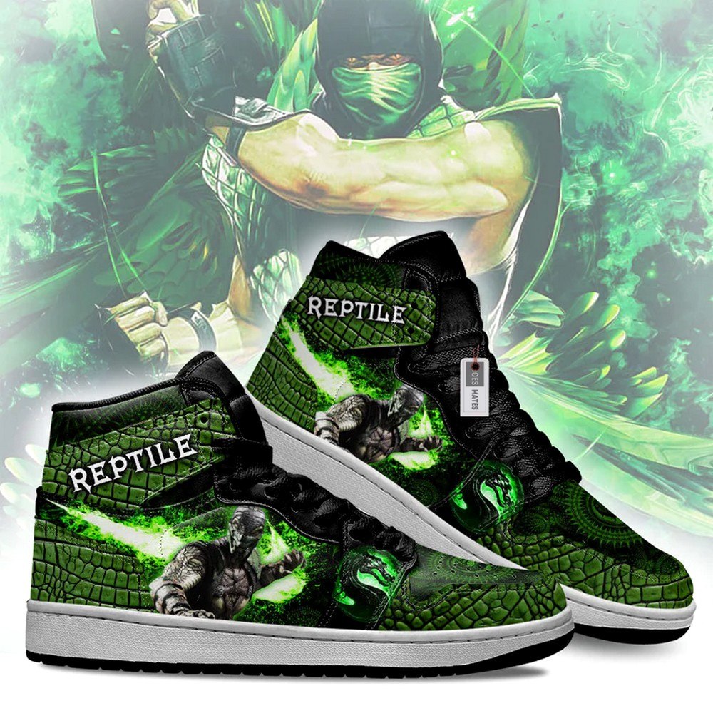 Reptile Mortal Kombat AJ1 High Top Shoes