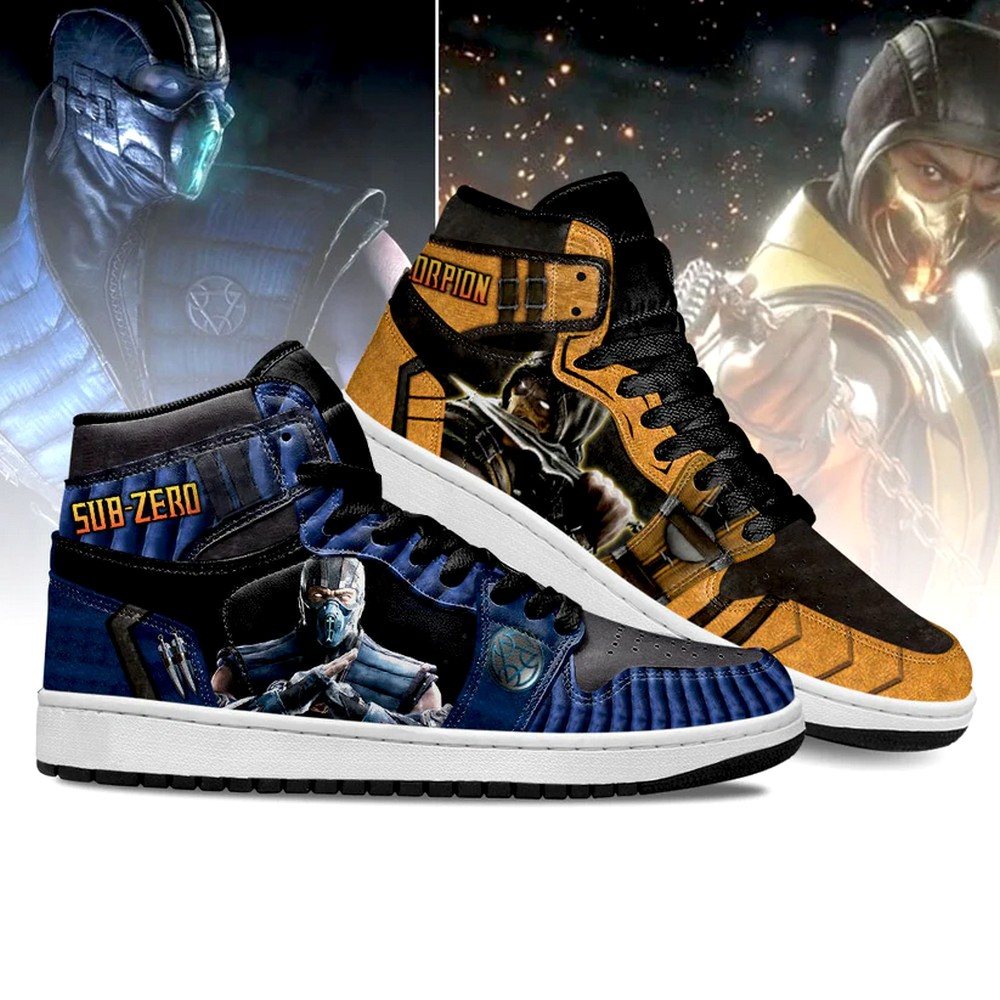 Scorpion vs Sub-zero 2 AJ1 High Top Shoes