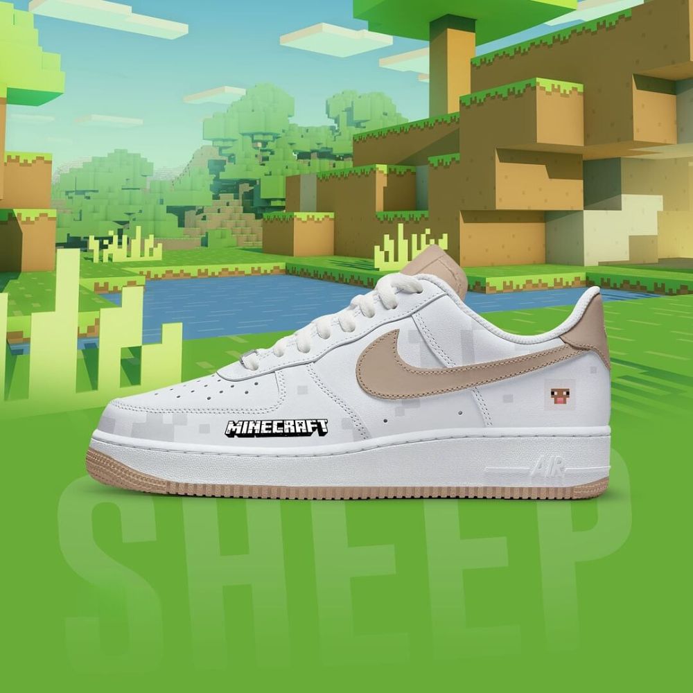 Sheep Minecraft AF1 Shoes