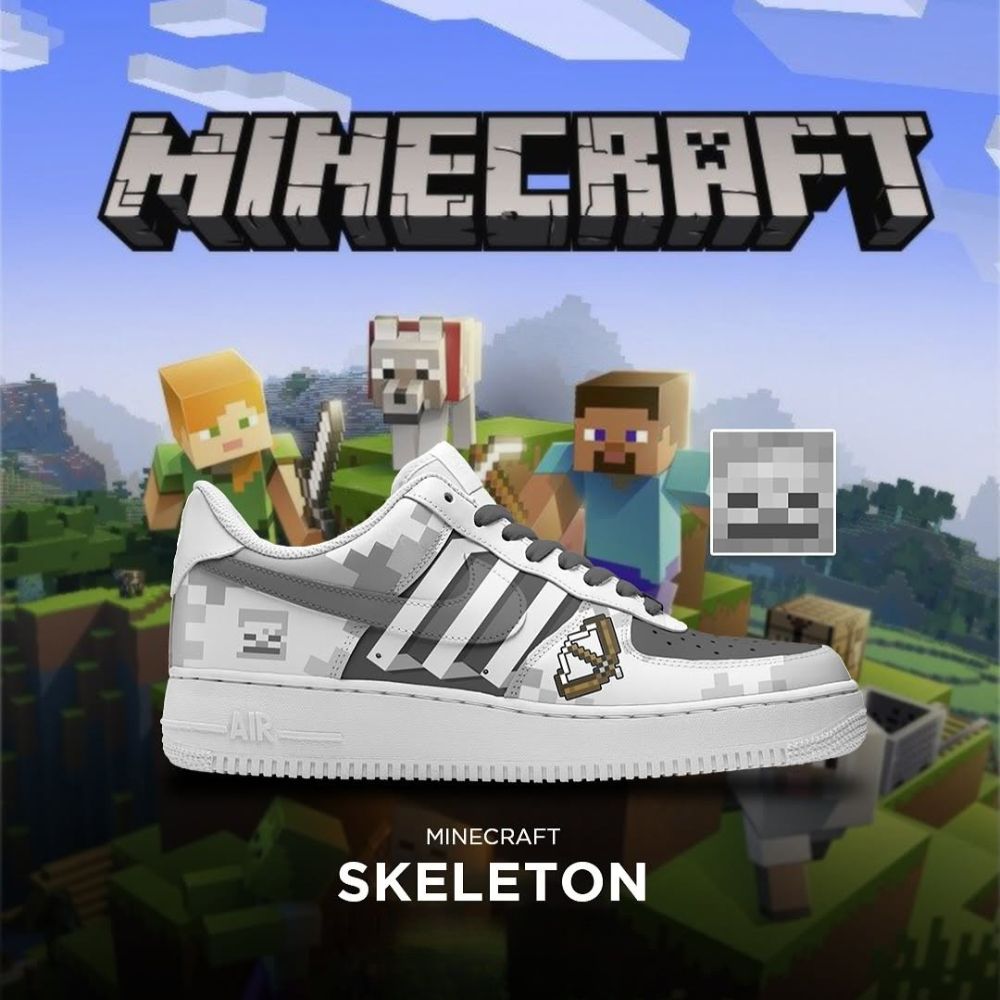 Skeleton Mine Craft Low Top Shoes