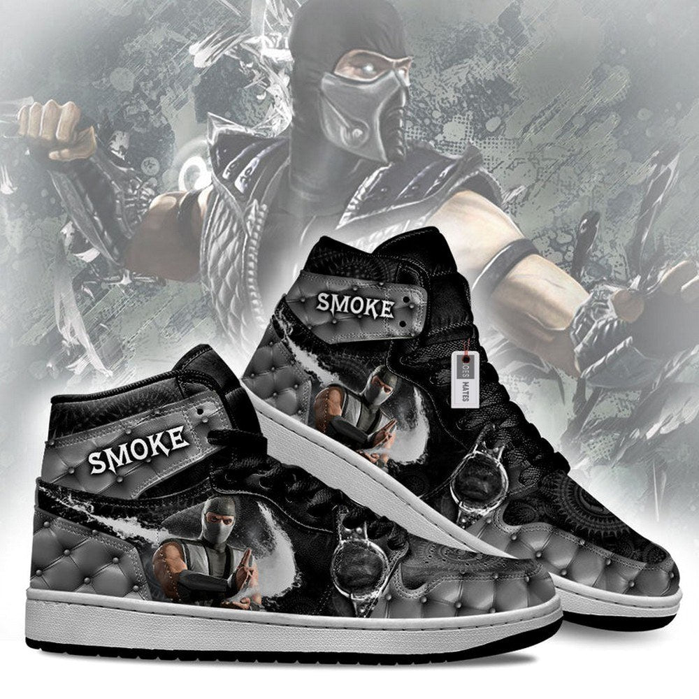 Smoke Mortal Kombat AJ1 High Top Shoes