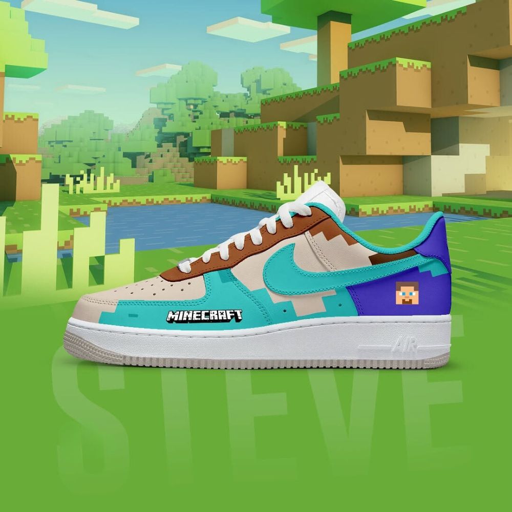 Steve Minecraft AF1 Shoes