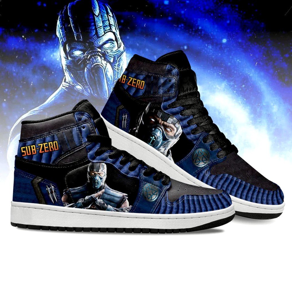 Sub-zero Mortal Kombat Version 2 AJ1 High Top Shoes