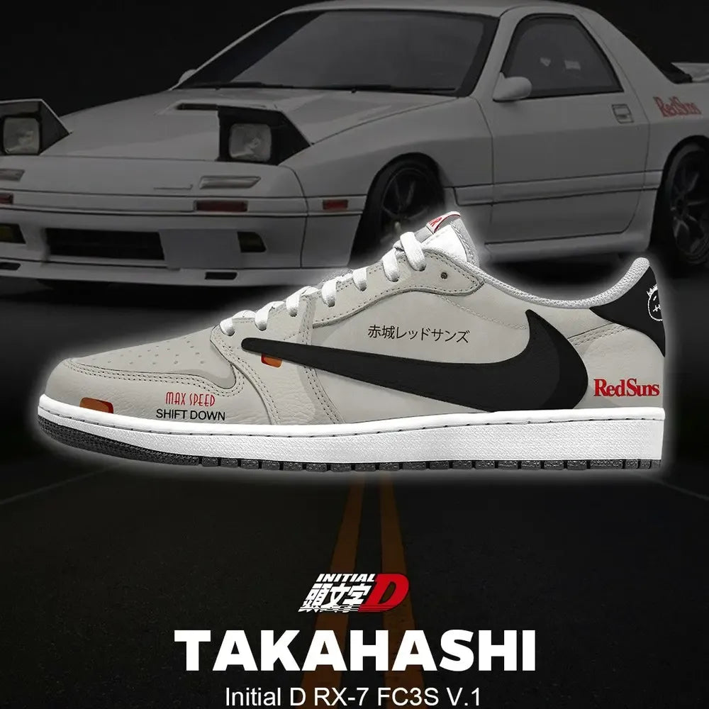 Keisuke Takahashi RX-7 FC3S V.6 Initial D Low Top Shoes