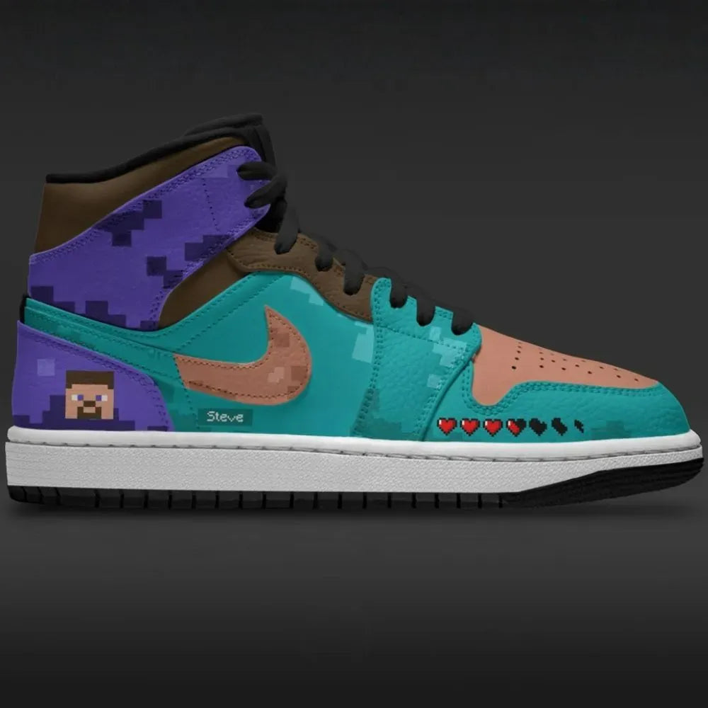 Steve Minecraft Custom High Top Shoes