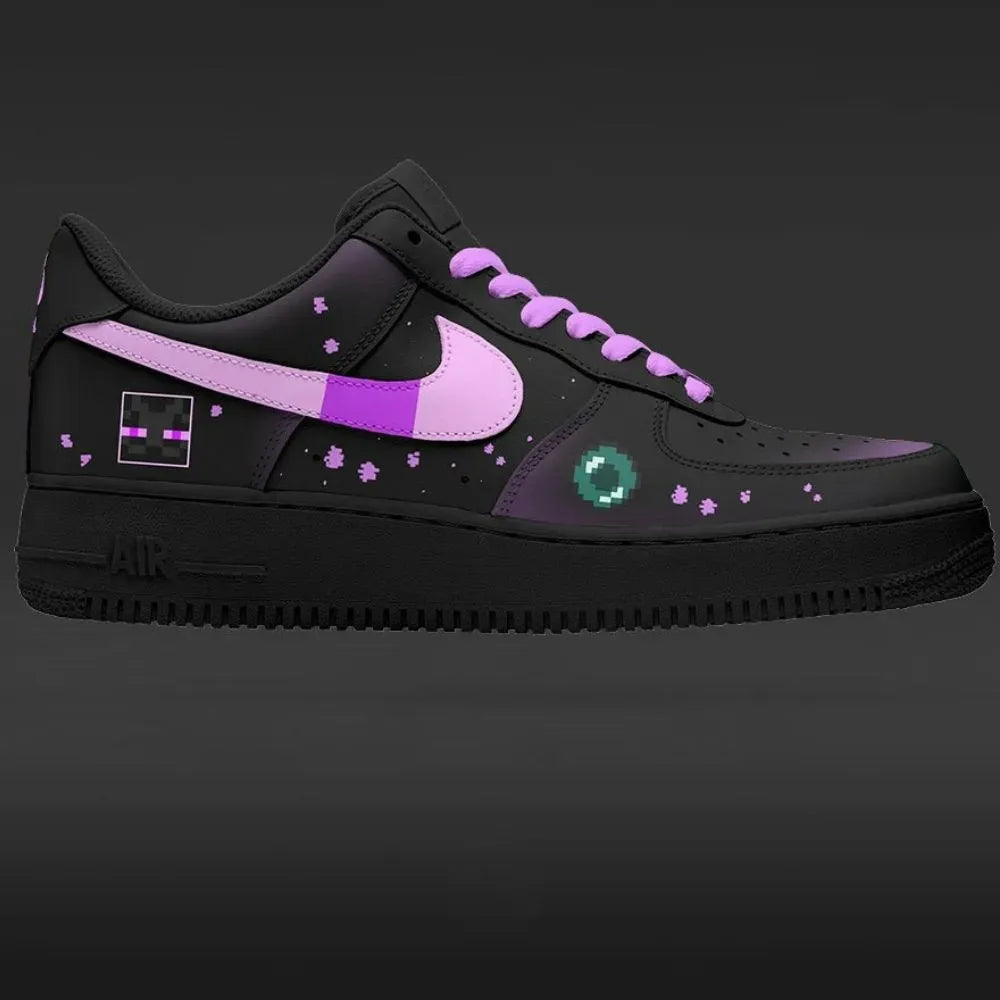 Enderman Minecraft Custom Low Top Shoes