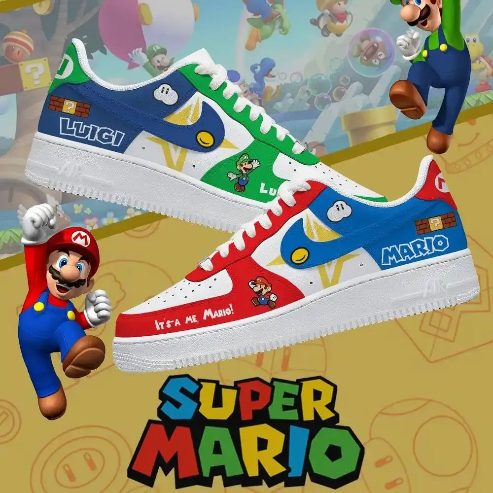Mario And Luigi V.1 Super Mario Bros Low Top Shoes