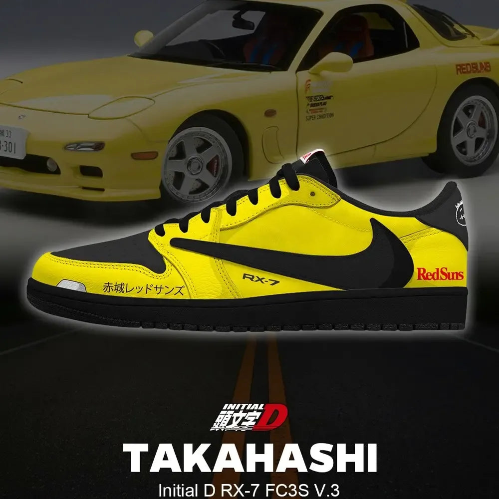 Keisuke Takahashi RX-7 FC3S V.7 Initial D Low Top Shoes