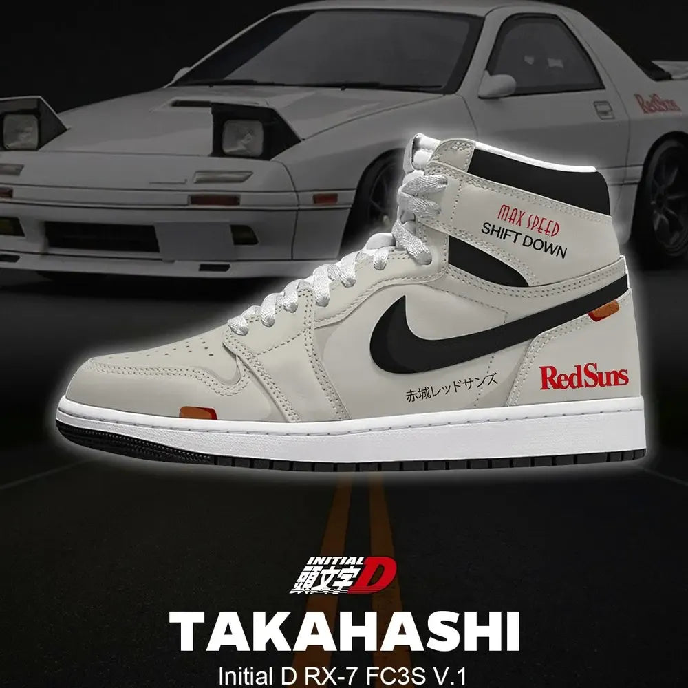 Keisuke Takahashi RX-7 FC3S V.4 Initial D High Top Shoes