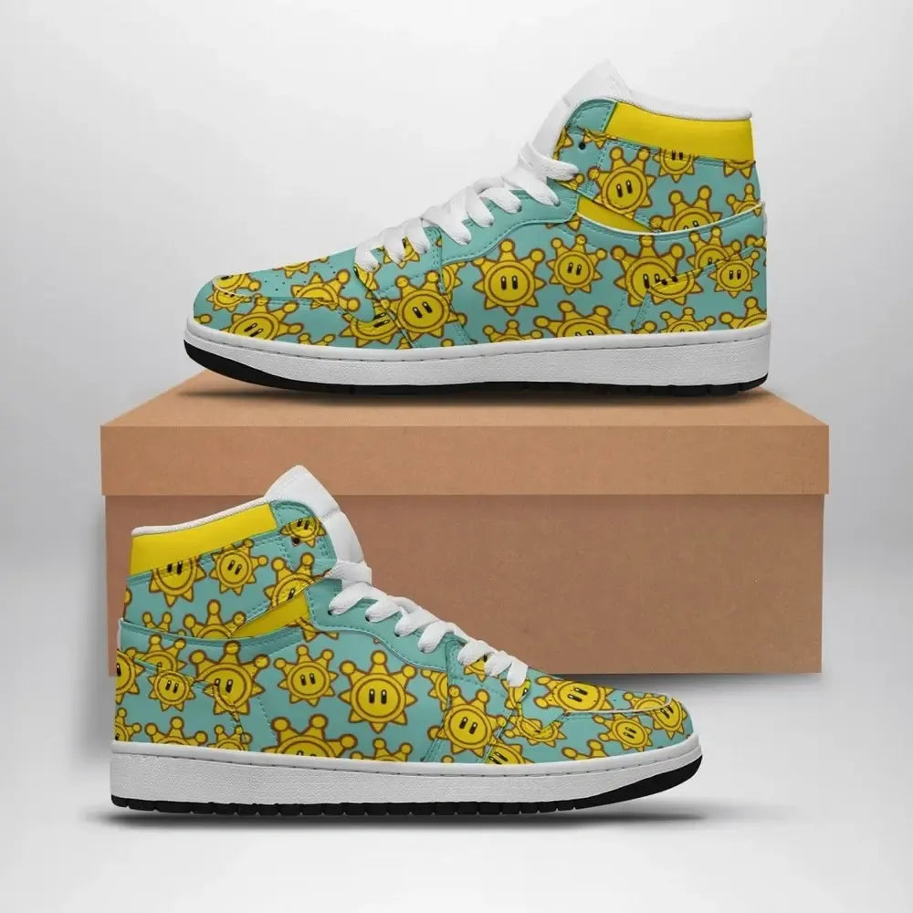 Shine Sprite Super Mario Bros Special High Top Shoes