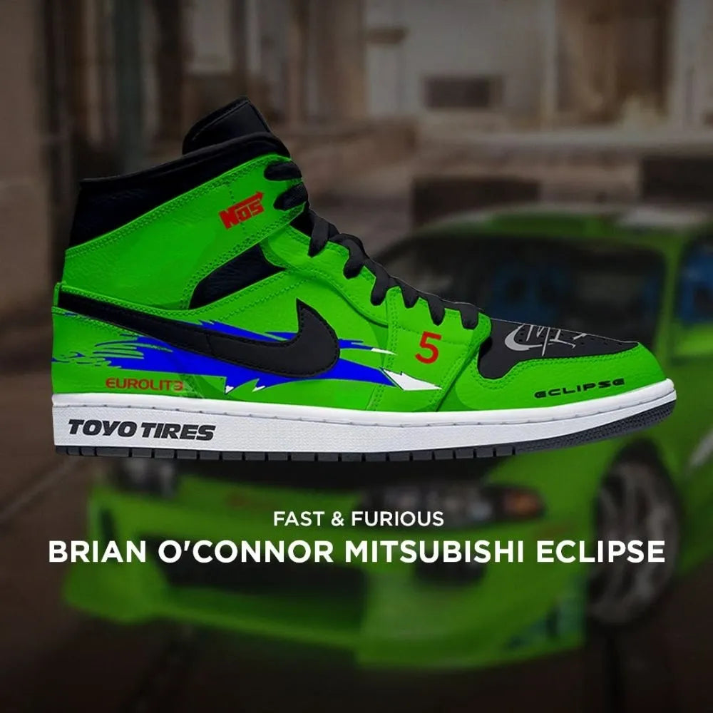 Brian Oconnor Mitsubishi Eclipse Fast and Furious New Edition High Top Shoes