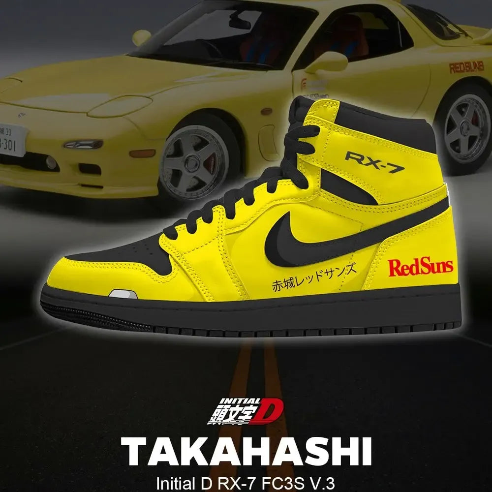 Keisuke Takahashi RX-7 FC3S V.5 Initial D High Top Shoes