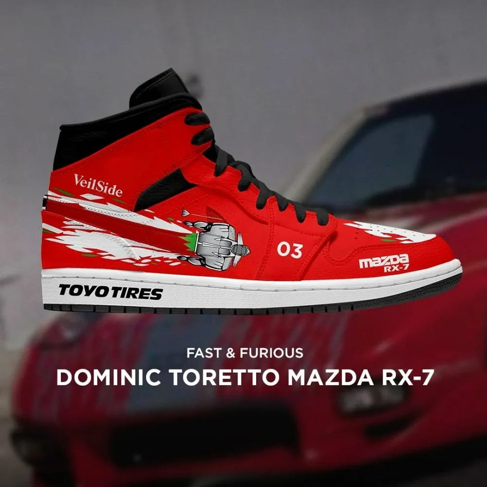 Dominic Toretto Mazda Rx-7 Fast and Furious New Edition High Top Shoes