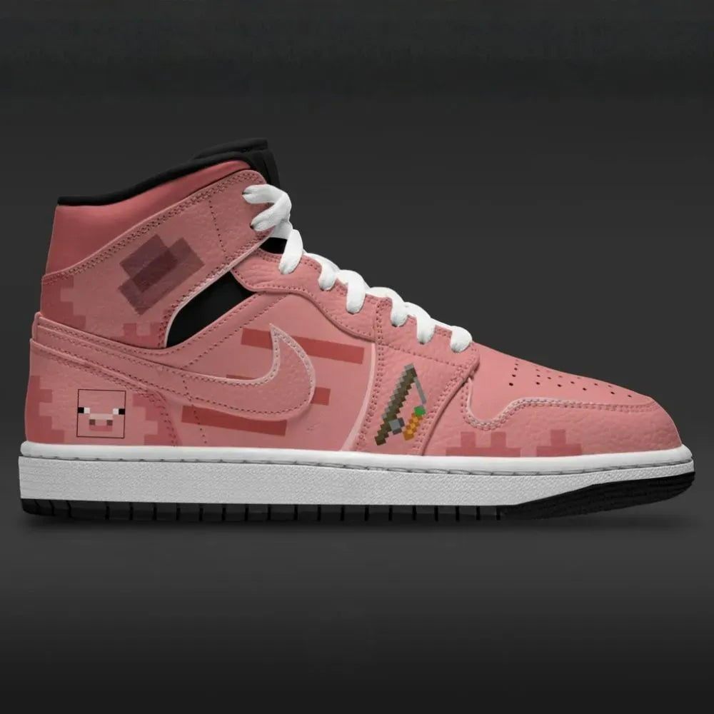 Pig Minecraft Custom High Top Shoes