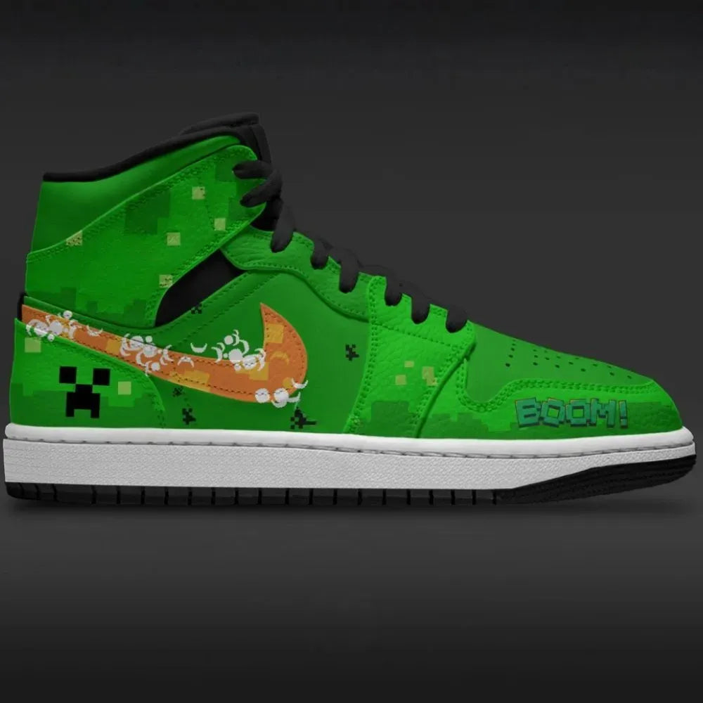 Creeper Minecraft Custom High Top Shoes