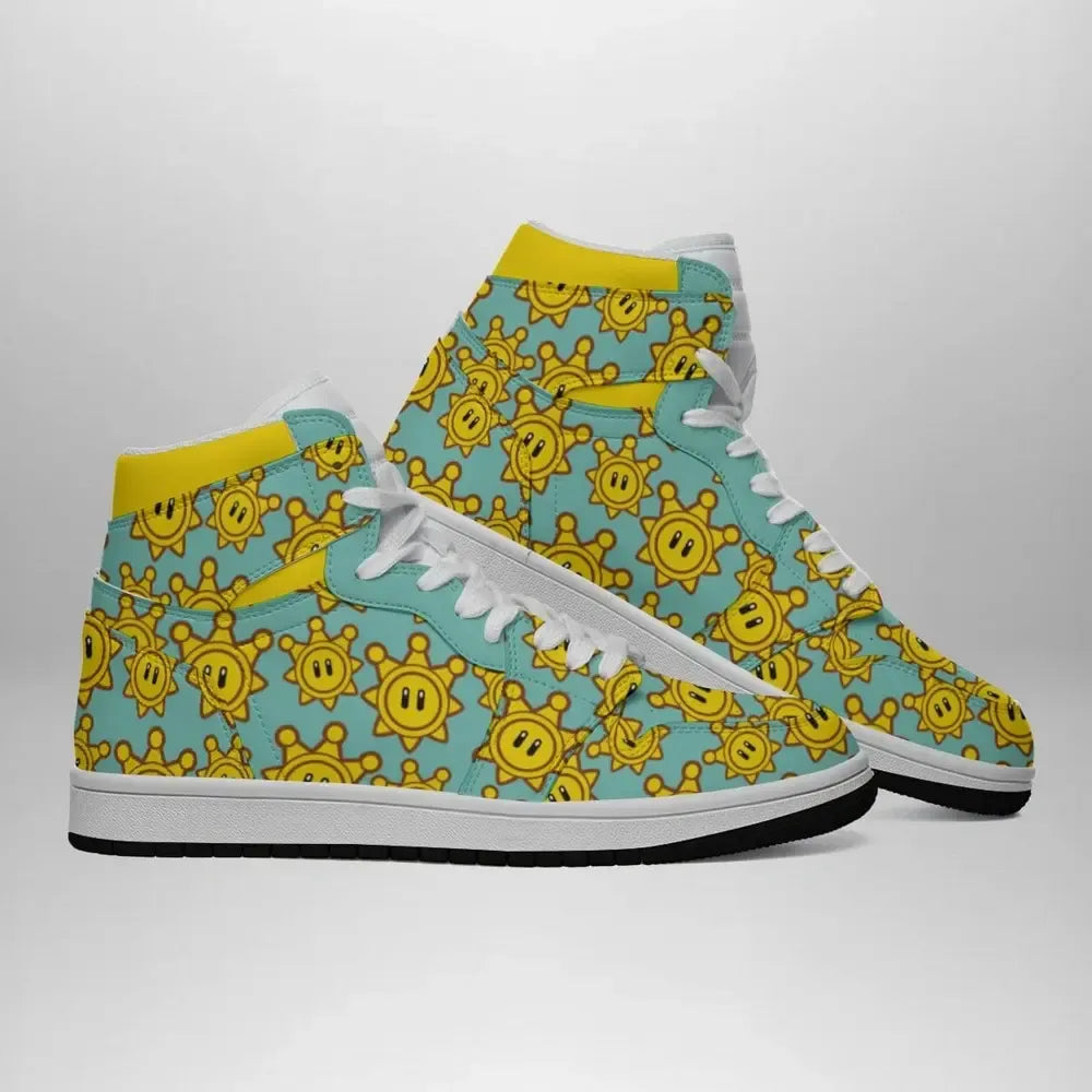 Shine Sprite Super Mario Bros Special High Top Shoes