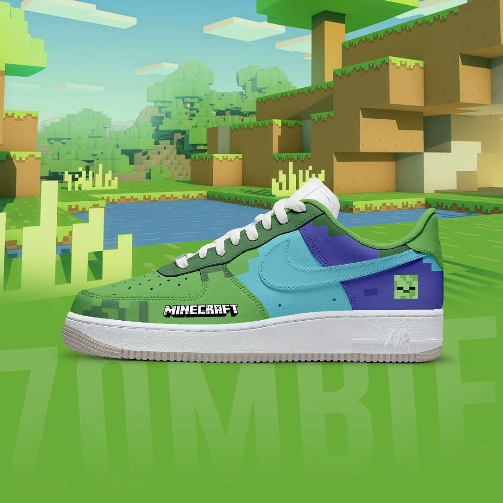 Zombie Minecraft AF1 Shoes